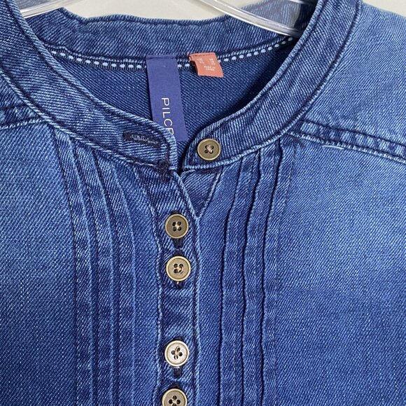 Anthropologie Pilcro Slim Buttondown top size 10 blue color - Picture 5 of 7